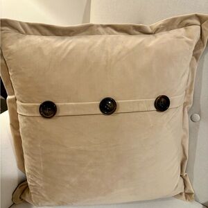 Chic Beige Button-Accent Pillow